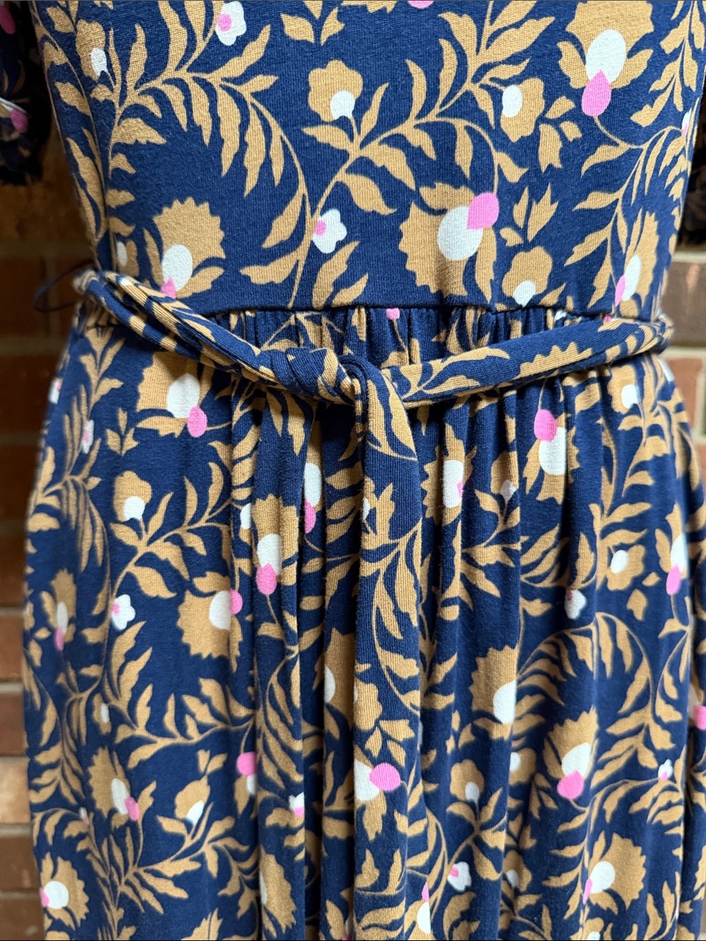 Boden Navy Floral Puff Sleeve Dress Size 6 - Picture 7 of 14